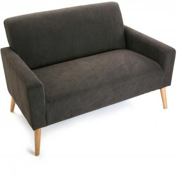 Versa 19501317 Sillón Tripoli L,76x78x120,Gris oscuro, Butaca,Madera y Poliéster