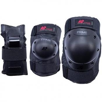 K2 Skate Kit Prime Pad Negro Hombre Adulto - Protección para patinadores, incluye rodilleras, coderas y muñequeras, diseño ergonómico, material resistente, ajuste seguro y cómodo