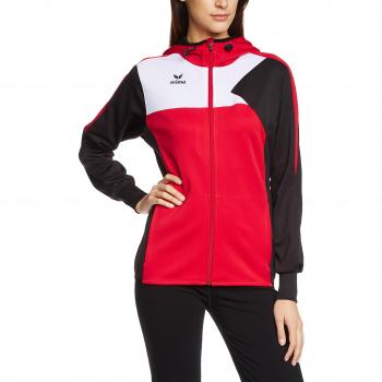 Erima Premium One - Chaqueta con capucha, color rojo, negro y blanco rojo, negro y blanco Talla:34