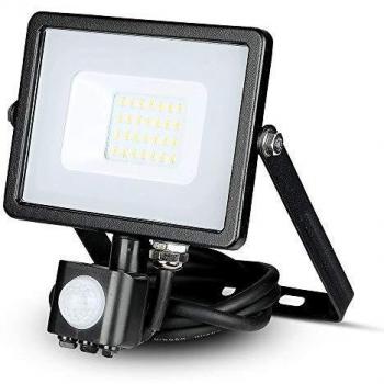 Faro LED 20W Ultra Slim con Sensor PIR y Chip Samsung, Color Negro, 4000K, IP65
