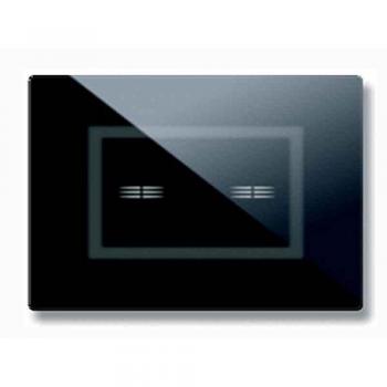 Placa Veratouch Táctil de Cristal 3 Módulos para 2 Mandos Ocultos Color Negro Acabado Pulido