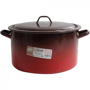 Esmaltaciones La Estrella Fuego - Olla recta con tapa, 28 cm, 9,7 L