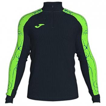 Joma Elite IX Men's Half-Zip Sweatshirt in Black and Fluorescent Green