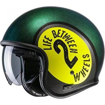 Casco Jet HJC V30 Harvey MC34H - Verde Amarillo (M)