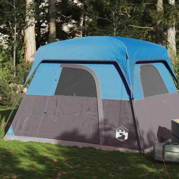 4-Person Waterproof Cabin Camping Tent Blue