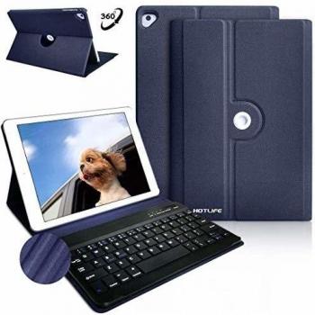 COO Funda con Teclado iPad 9.7, Cubierta con Teclado Español Bluetooth Desmontable para iPad 2017 9.7, iPad 2018, iPad Pro 9.7, iPad Air 2/1 con 360 Grados Soporte Giratorio