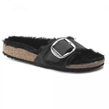 Birkenstock Madrid Big Buckle Shearling Oiled Leather Women's Sandals