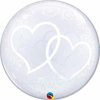 PARTYRAMA.CO.UK Globo de burbujas de helio con corazones entrelazados de 61 cm