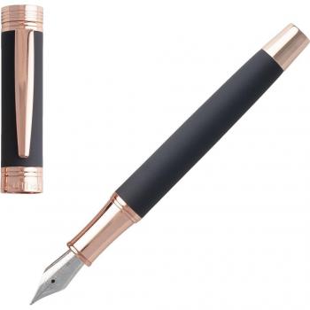 Cerruti 1881 Navy & Rose Gold Engravable Soft-Touch Fountain Pen