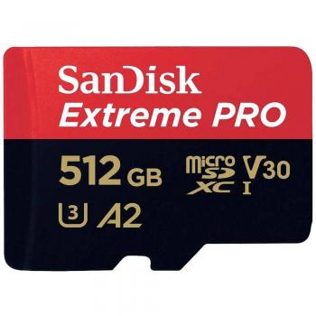SanDisk Extreme PRO 512GB MicroSDXC UHS-I Clase 10 Tarjeta de Memoria con Adaptador SD