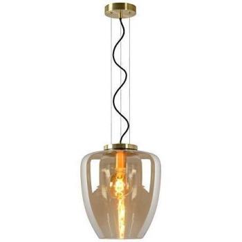 Lámpara Colgante Moderna Florien Ámbar - Ø 28 cm - 1xE27 - Bronce