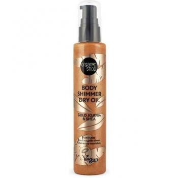 Organic Shop Body Shimmer Gold Jojoba & Shea Dry Oil 100ml