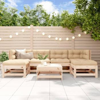 7-Piece Solid Pine Garden Lounge Set
