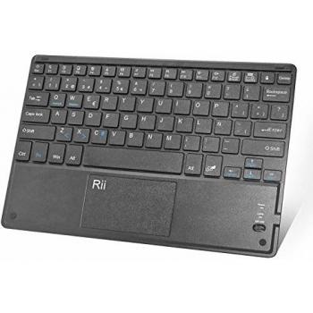 Rii BT11 Ultra-Delgado Teclado Bluetooth con una función de Multi-touchpad y batería Recargable,Color Negro - QWERTY Español
