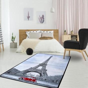 Alfombra Rectangular Sintética Gris 140x200 cm con Motivos Frescos París