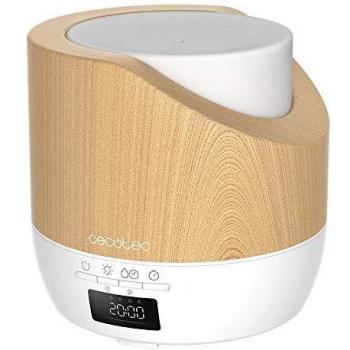Cecotec PureAroma 500 Smart White Woody Difusor de Aroma con Pantalla LED, Temporizador de 12h, Despertador y 3 Modos de Funcionamiento, Capacidad de 500ml para Cobertura hasta 30m2