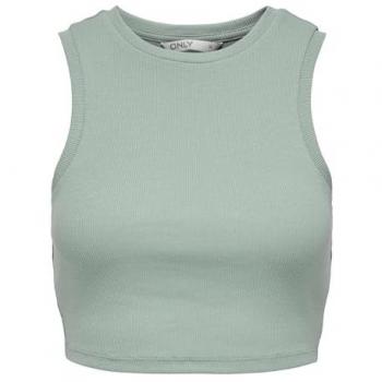 Only Onlvilma S/L Cropped Tank Top JRS NOOS - Mint Green Women's Crop Top