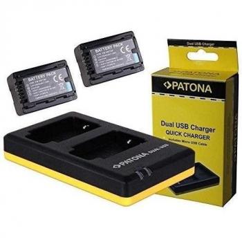 Juego de 4 en 1 para la PANASONIC HC de v160eg y HC de v180eg Videocámara - -- 2 Premium Baterías para VBT190 