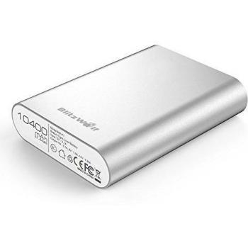 Cargador Móvil Portátil Batería Quick Charge 2.0, BlitzWolf 10400mAh Power Bank 5V 9V 12V Input/Output para Samsung Galaxy S5 S6 Edge S7, Note 4 5 Edge, HTC, Sony Xperia