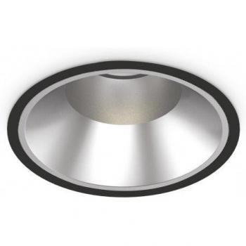 Foco empotrable Off Metal, aluminio Negro 1 bombilla 13,2cm Ideal Lux - off Downlight Empotrable Redondo Negro 21.8cm 3000K
