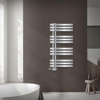Radiador Toallero de Baño LuxeBath 500 x 1000 mm Cromado con Kit de Montaje y Termostato Universal