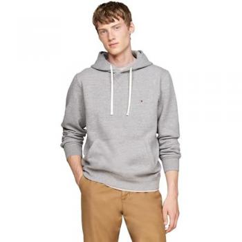 Sudadera con capucha Tommy Hilfiger Essential Fleece gris claro (M), 60% algodón, 40% poliéster, corte regular