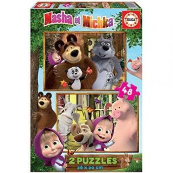 Educa - Masha & Micka 2 Puzzles de 48 Piezas, Multicolor