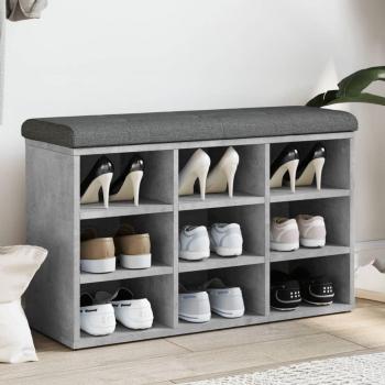 Banco Zapatero Doll con Asiento Acolchado Gris