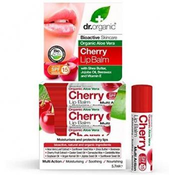 Bálsamo Labial Aloe Vera y Cereza Dr. Organic 5,7ml