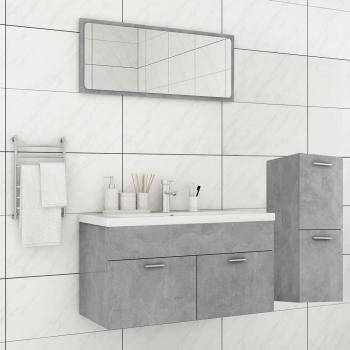 Juego de muebles de baño de madera de ingeniería gris hormigón Día y Noche - Vidaxl