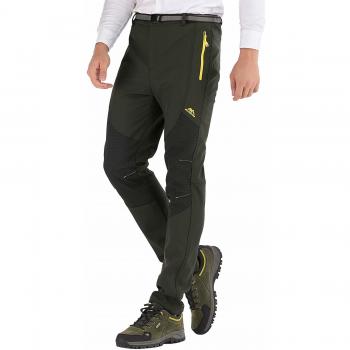 DAFENP Pantalones Trekking Hombre Impermeable Pantalones de Escalada Senderismo Alpinismo Invierno Polar Forrado Aire Libre