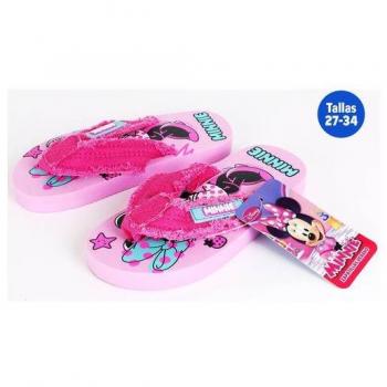 CHANCLAS DE VERANO PARA NIÑA CON DISEÑO DE MINNIE MOUSE EN COLOR ROSA