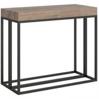 Consola extensible 90x40/196 cm Epoca Small Premium Roble Natural Estructura Antracita