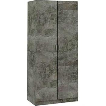 Armario Príncipe 2 Puertas Diseño Minimalista Gris Hormigón 90X200x52 Cm