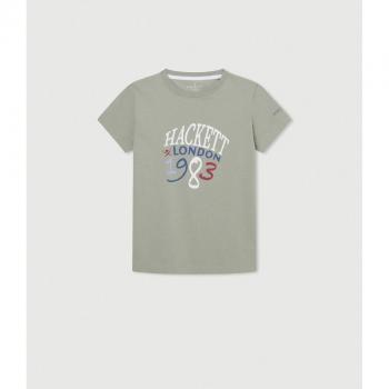 Camiseta 1983 verde Hackett London con logo estampado y cuello redondo