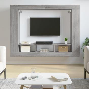 Mueble de TV madera de ingeniería gris Sonoma 152x22x113 cm vidaXL