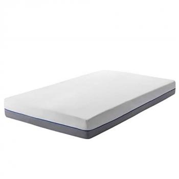 Colchón de Espuma Viscoelástica Firme Blanco con Tela Gris 80 x 200 cm Glee