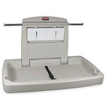 Rubbermaid FG781888LPLAT Cambia Pañales de Pared Horizontal, Plástico, Gris, 54.61 cm x 84.45 cm x 10.16 cm