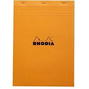 Bloc de notas Rhodia N°18 A4 80 hojas cuadriculadas 5x5 naranja 80 g