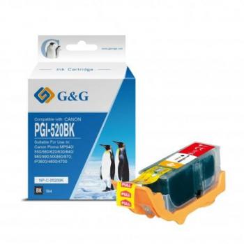 Cartucho de tinta pigmentada genérico G&G Canon PGI520 Negro - Reemplaza 2932B001