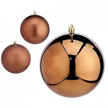 Bolas de Navidad Ø 12 cm 6 Unidades Marrón Plástico