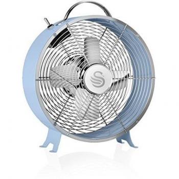 Ventilador de Sobremesa Retro Swan 8 Pulgadas Azul con 2 Velocidades