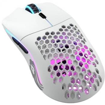 Glorious Gaming Race Model O Ratón Inalámbrico 19000 DPI Blanco, 65 g superligero, diseño colmena, RGB, ambidiestro, sin lag 2.4 GHz inalámbrico, hasta 71