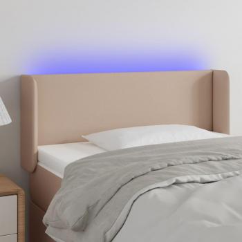 Cabecero con LED en Cuero Sintético Color Capuchino 83x16x78/88 cm
