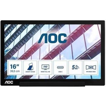 AOC I1601P Monitor Portátil 15.6 IPS Full HD 1920 x 1080 USB-C LED Negro