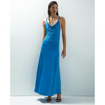 Sfera Vestido Largo Tirantes con Diseño de Espagueti, Corte Fluido, Tejido Ligero y Comodidad para el Verano