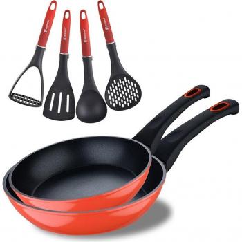 Bergner Set de 2 Sartenes de Aluminio Forjado + Set de Utensilios Antiadherente