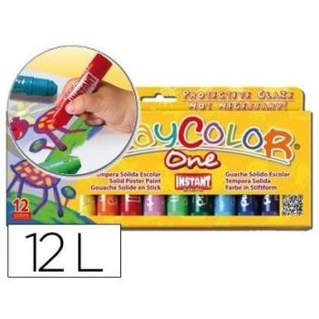 Playcolor 58231 - Témpera sólida, 12 colores