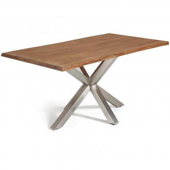 Kavehome Mesa New Argo 180x100, Inox Mate Roble Antiguo