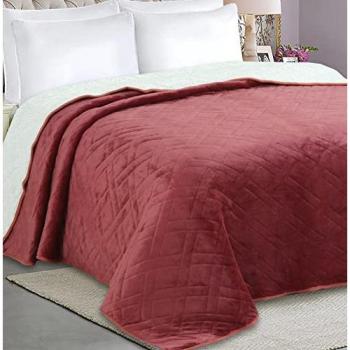 Manta Borrego Sherpa Reversible Acolchada Ligera 220x240cm - Elegante Colcha Termosellada para Invierno y Entretiempo